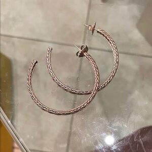 David Yurman Elegant silver Braided Hoop Earrings